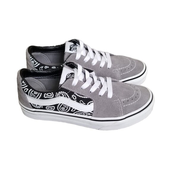 Vans Sk8-Low Paisley Gray Suede Sneakers Womens Size 6 EUC - Picture 9 of 12